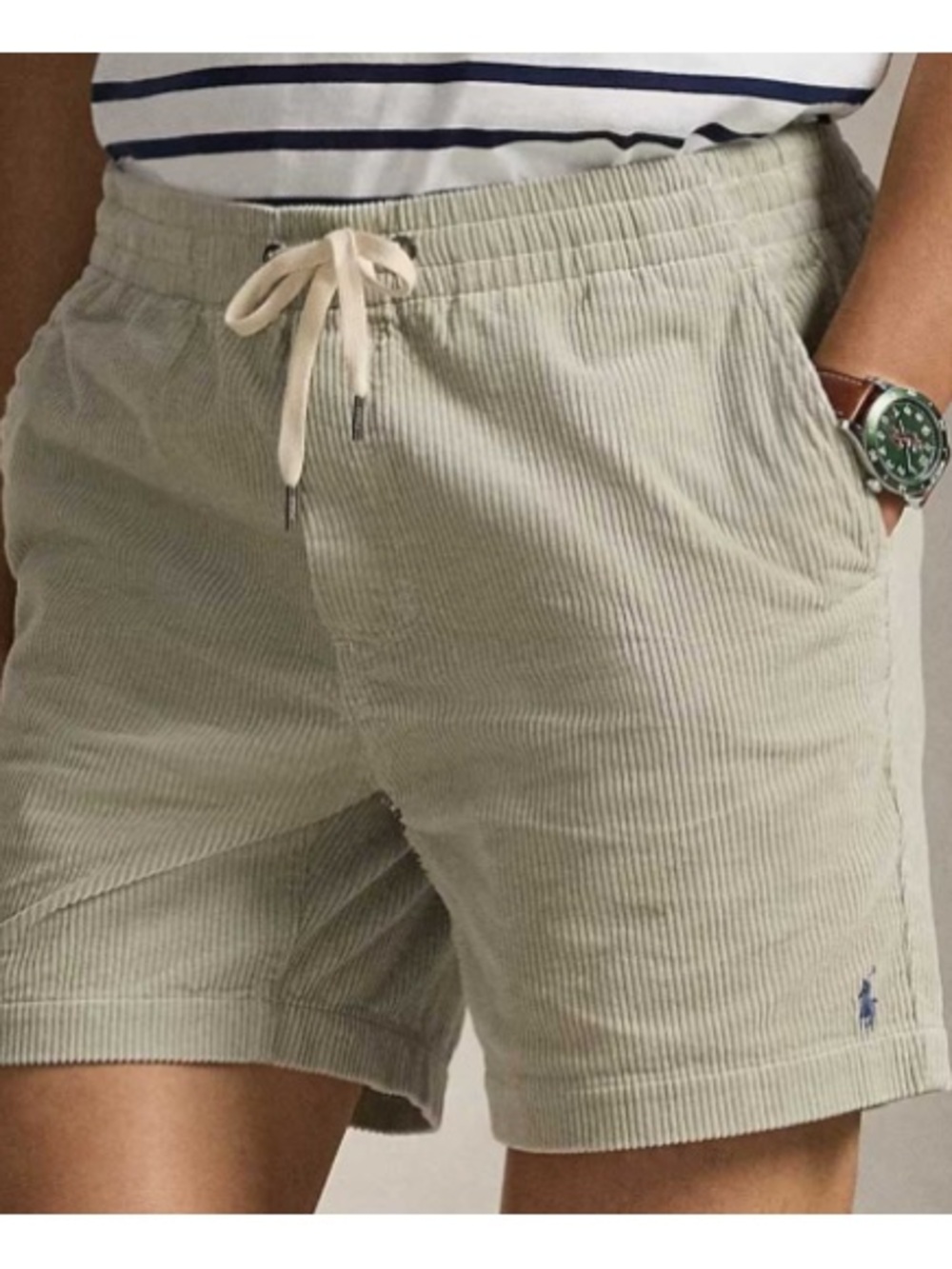 Ralph Lauren Polo Blue Corduroy preppy Drawstring Shorts prepster